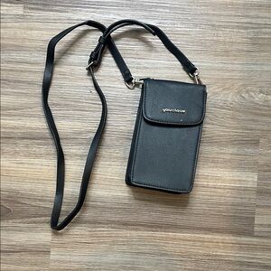 Younique Black Faux Leather Crossbody Phone Pouch